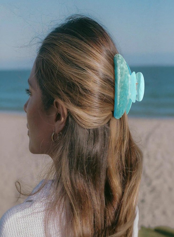 Canitor Blue Hair Claw Clips for Women Acrylic Marbled Hair Clips for Thick Thin Hair Emi Cute Hair Accessories for Girls Teen Gifts Stocking Stuffers - Image 2